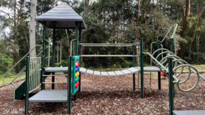 Fearnley Park Playground, Beecroft - Slide Kids Nature Play Monkey Bar Bridge Pole3