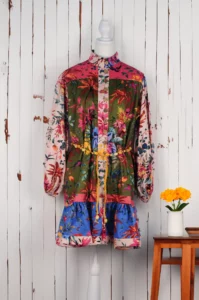 Long Sleeve Floral Shirt Dress