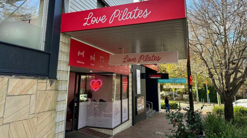 Love Pilates Beecroft Mum and Bub Class Barre Reformer Tower Yoga Entrance